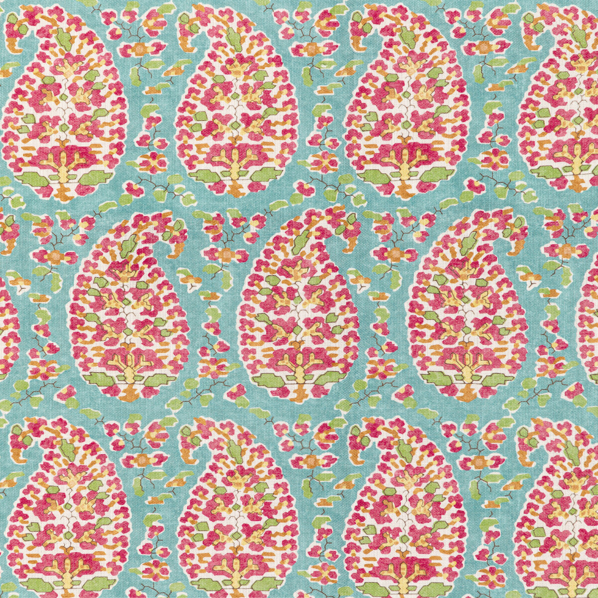Rougier Print fabric in aqua color - pattern 8020130.137.0 - by Brunschwig & Fils in the En Vacances II collection