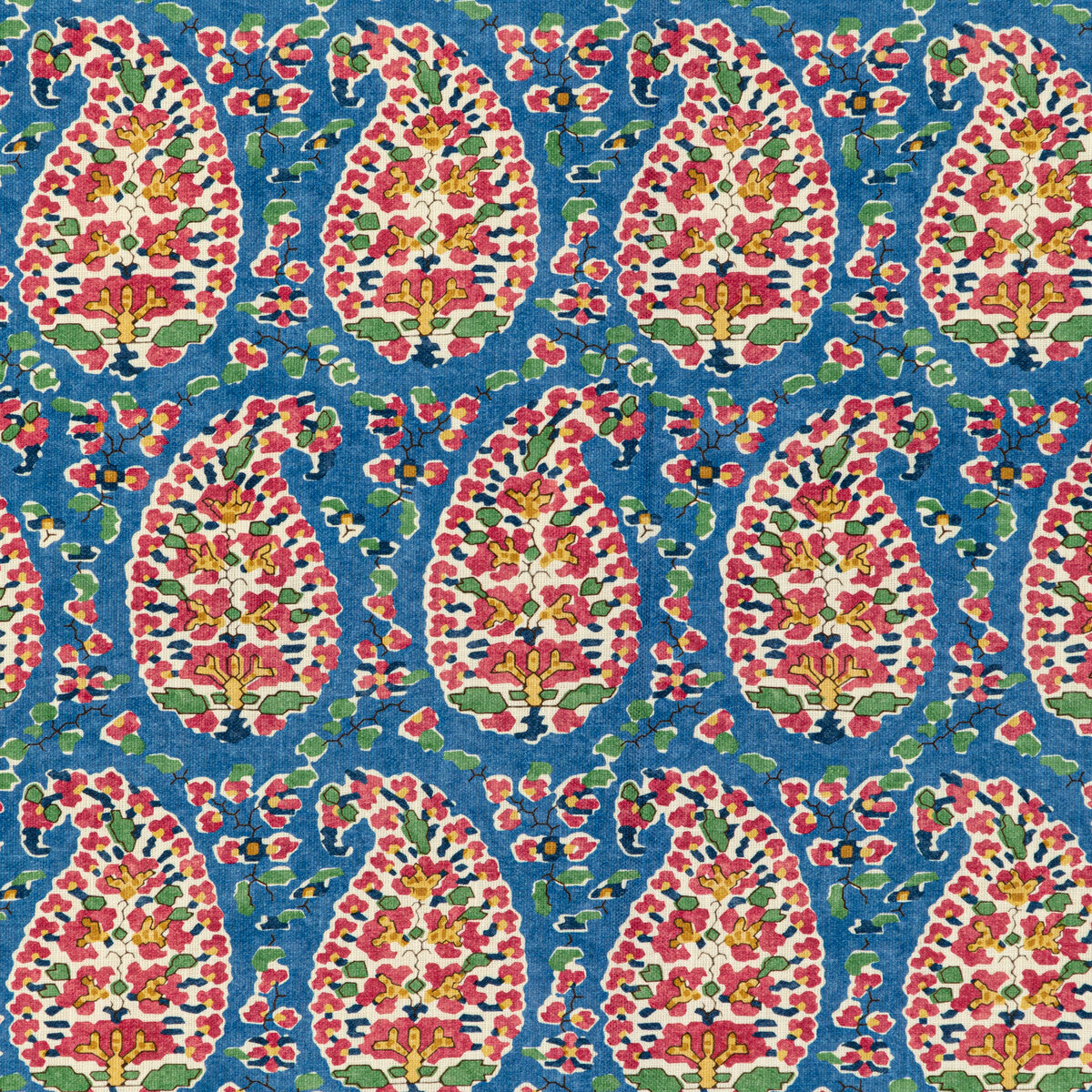 Rougier Print fabric in blue/red color - pattern 8020130.195.0 - by Brunschwig & Fils in the En Vacances II collection