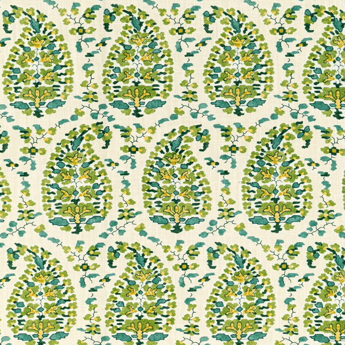 Rougier Print fabric in green color - pattern 8020130.3.0 - by Brunschwig &amp; Fils in the En Vacances II collection