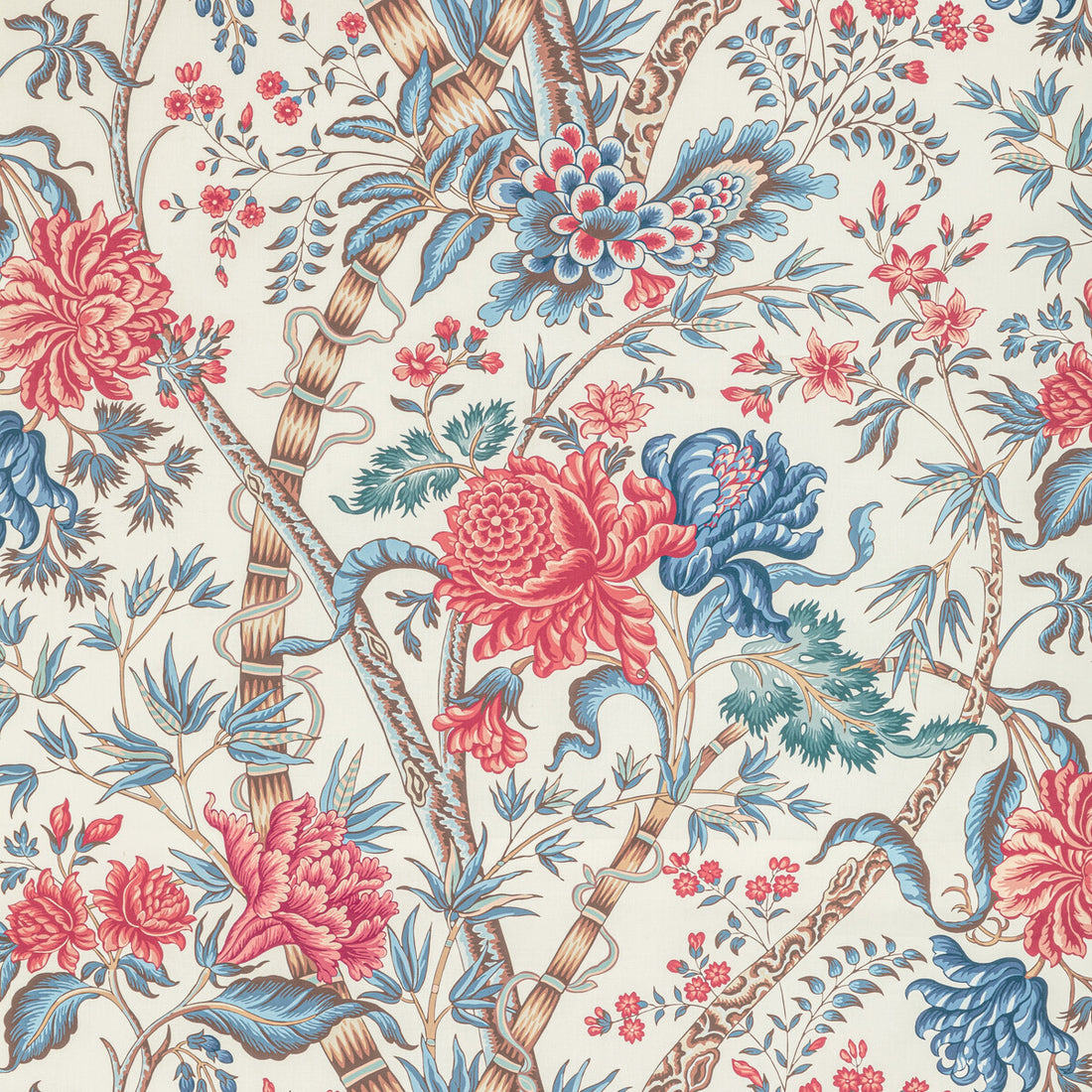 Luberon Print fabric in red/blue color - pattern 8022100.195.0 - by Brunschwig &amp; Fils in the Manoir collection