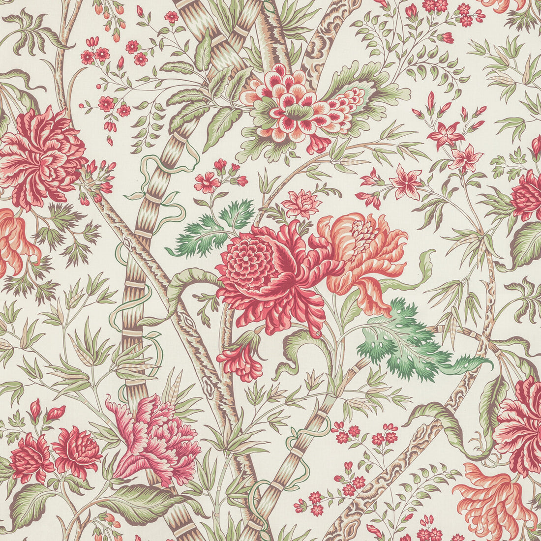Luberon Print fabric in berry/leaf color - pattern 8022100.73.0 - by Brunschwig &amp; Fils in the Manoir collection