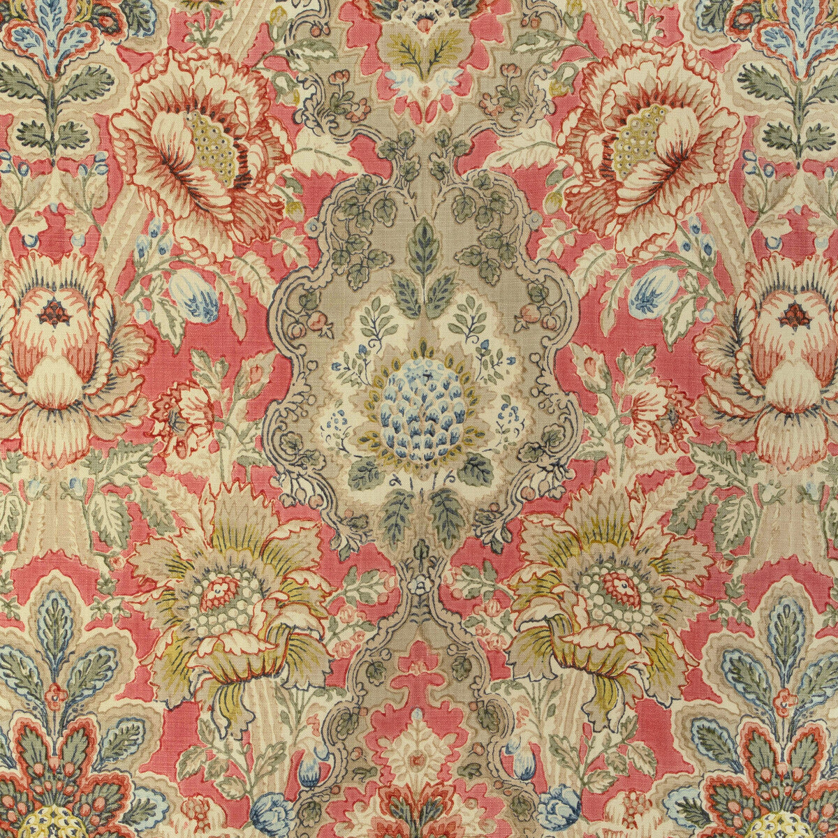 Carvallo Print fabric in red color - pattern 8022119.19.0 - by Brunschwig & Fils