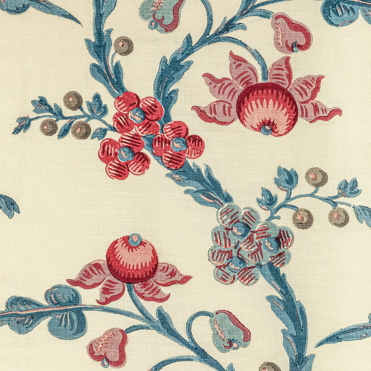 Le Brun Print fabric in raspberry color - pattern 8022121.195.0 - by Brunschwig & Fils