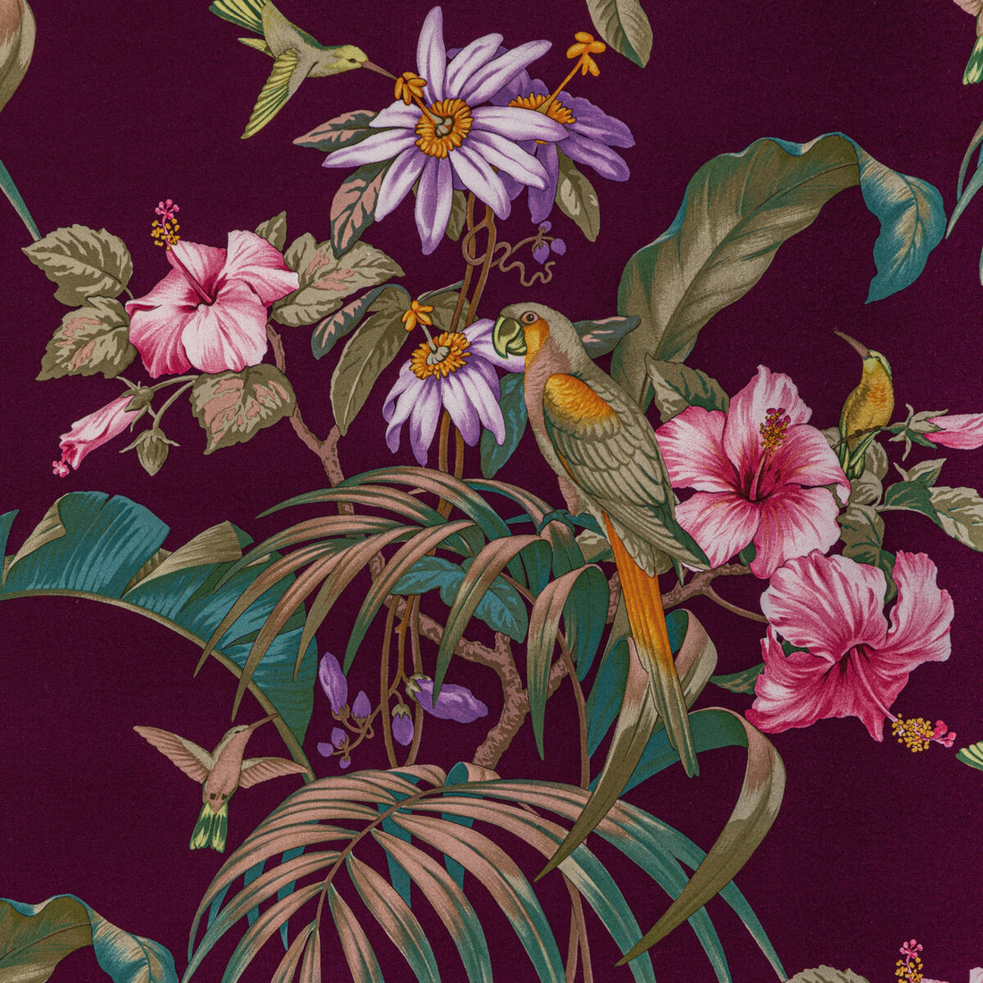 Anima Print fabric in aubergine color - pattern 8022129.10.0 - by Brunschwig &amp; Fils in the Majorelle collection