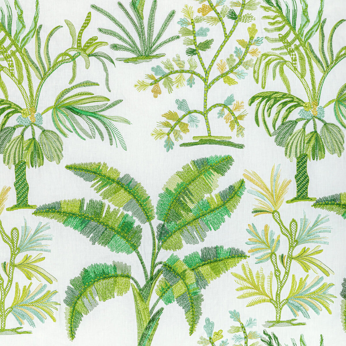 Martil Emb fabric in leaf color - pattern 8022134.3.0 - by Brunschwig &amp; Fils in the Majorelle collection