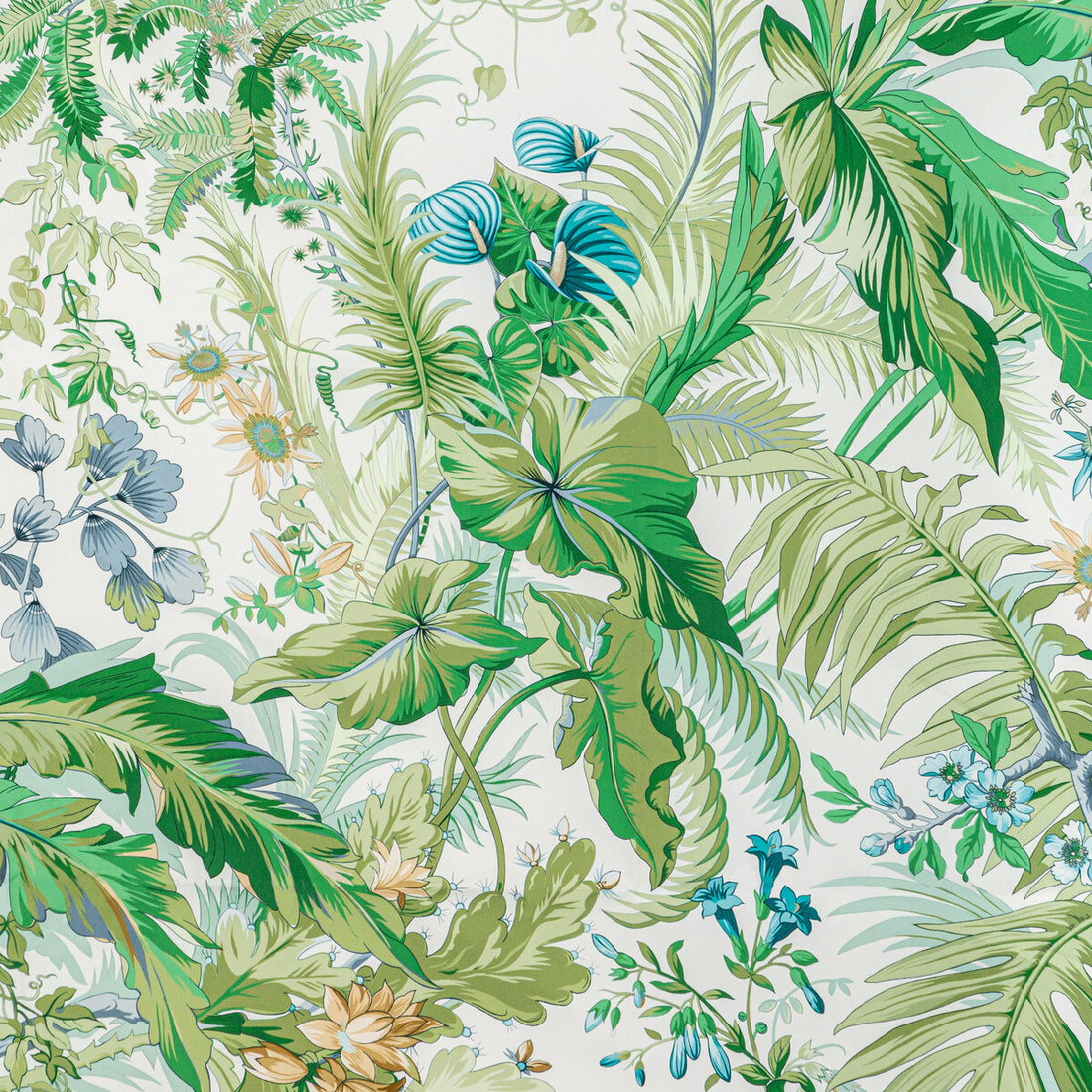 Majorelle Print fabric in mist color - pattern 8022136.153.0 - by Brunschwig &amp; Fils in the Majorelle collection