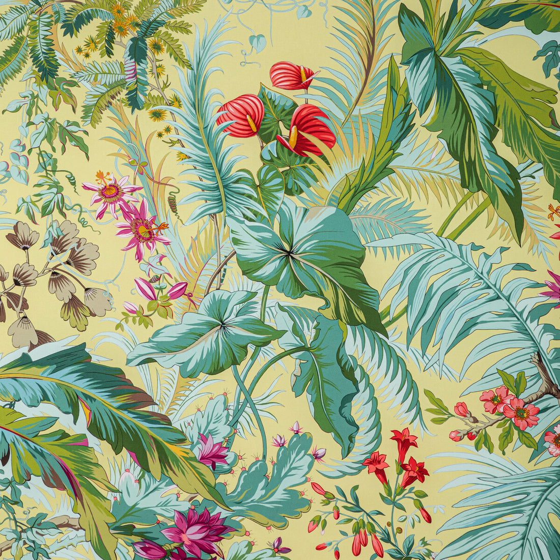 Majorelle Print fabric in sun color - pattern 8022136.314.0 - by Brunschwig &amp; Fils in the Majorelle collection