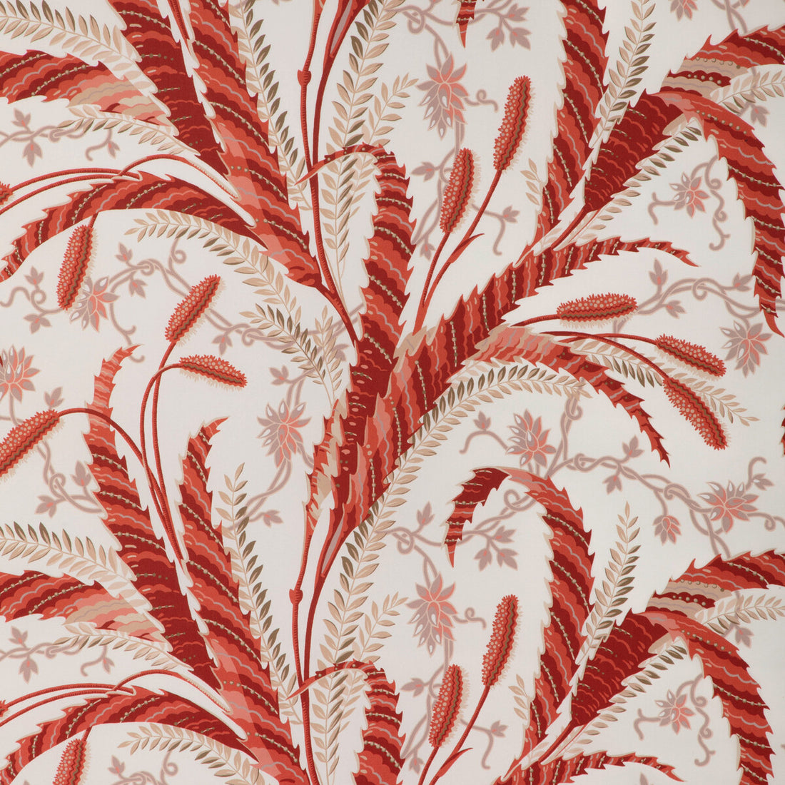 Vernay Print fabric in red color - pattern 8023101.19.0 - by Brunschwig &amp; Fils in the Cadenet collection