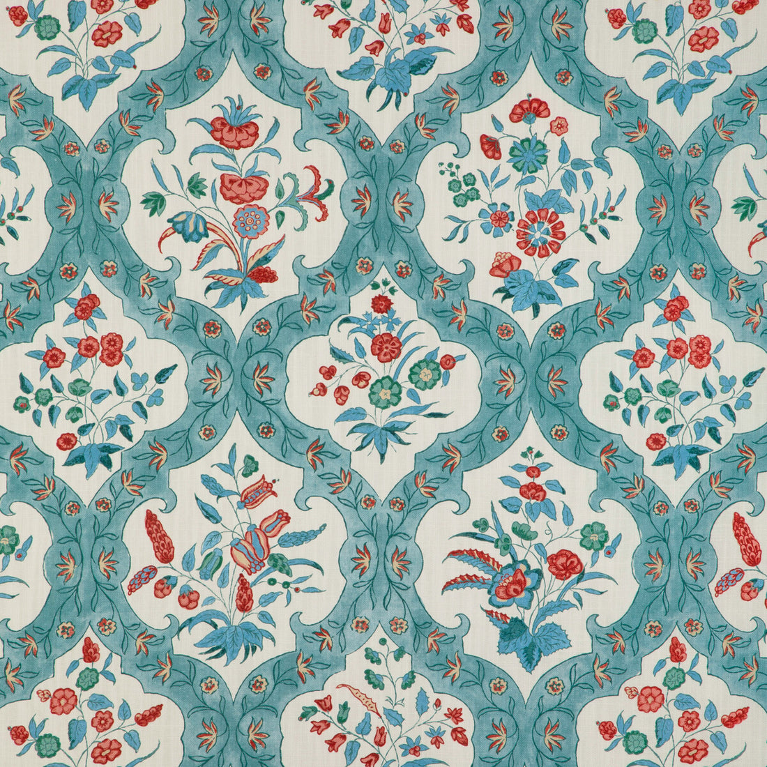 Ventoux Print fabric in teal/rose color - pattern 8023102.353.0 - by Brunschwig &amp; Fils in the Cadenet collection