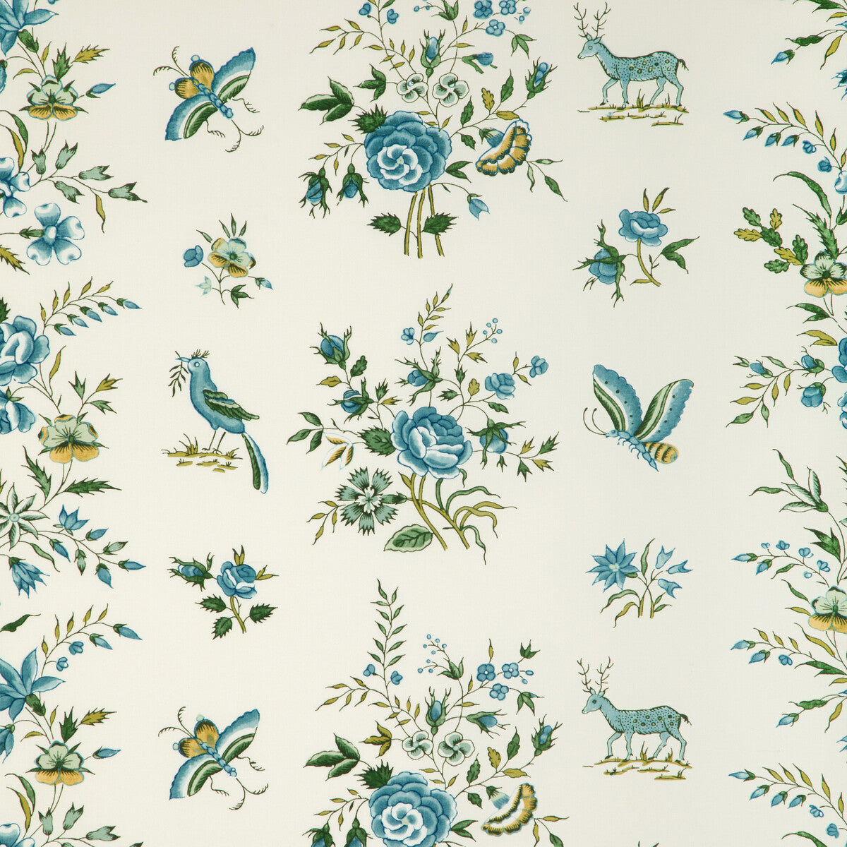 Aurel Print fabric in aqua/leaf color - pattern 8023103.194.0 - by Brunschwig & Fils in the Cadenet collection