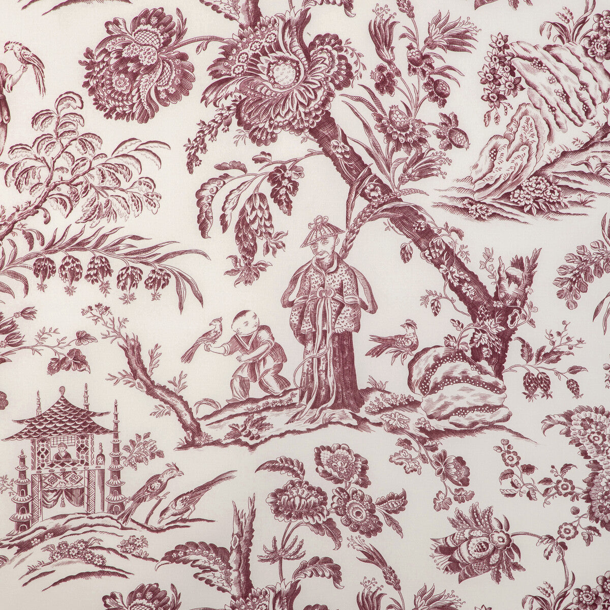 Marcel Print fabric in aubergine color - pattern 8023104.10.0 - by Brunschwig & Fils in the Cadenet collection