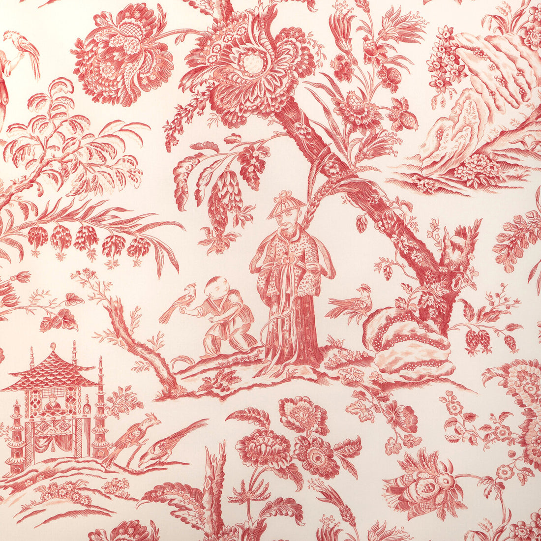 Marcel Print fabric in red color - pattern 8023104.19.0 - by Brunschwig &amp; Fils in the Cadenet collection