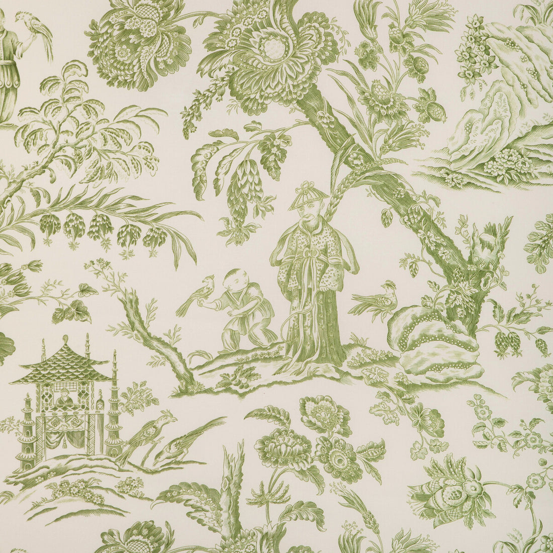 Marcel Print fabric in leaf color - pattern 8023104.3.0 - by Brunschwig &amp; Fils in the Cadenet collection