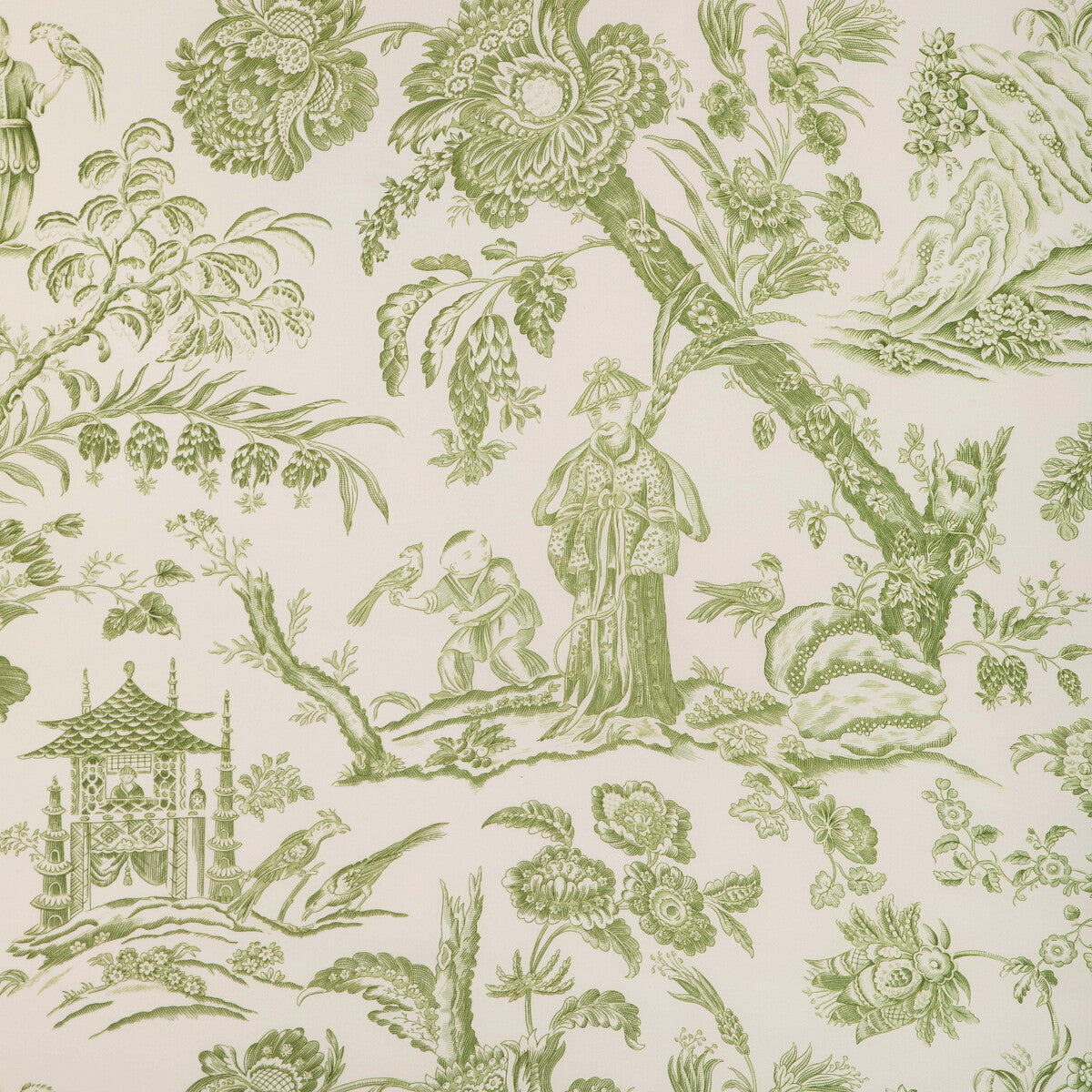 Marcel Print fabric in leaf color - pattern 8023104.3.0 - by Brunschwig & Fils in the Cadenet collection