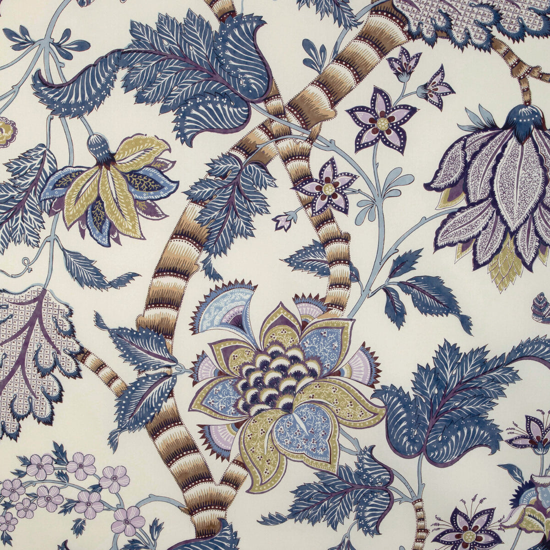 Cadenet Print fabric in blue/gold color - pattern 8023105.54.0 - by Brunschwig &amp; Fils in the Cadenet collection