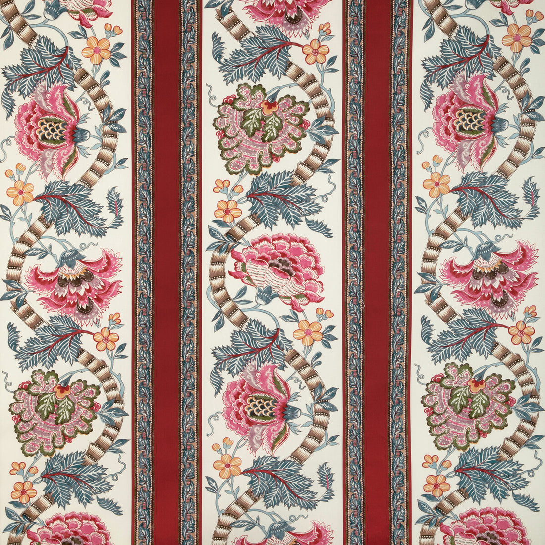 Lauris Print fabric in red/blue color - pattern 8023106.195.0 - by Brunschwig &amp; Fils in the Cadenet collection