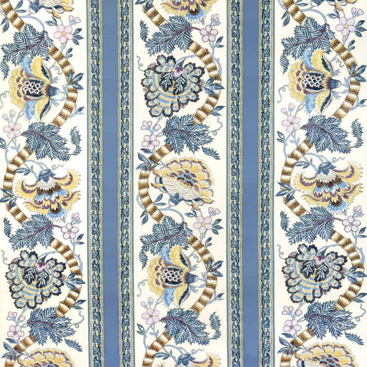 Lauris Print fabric in blue/gold color - pattern 8023106.54.0 - by Brunschwig & Fils in the Cadenet collection