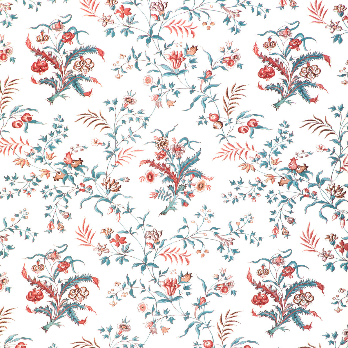 Chancay Print fabric in teal/rose color - pattern 8023107.517.0 - by Brunschwig & Fils in the Cadenet collection