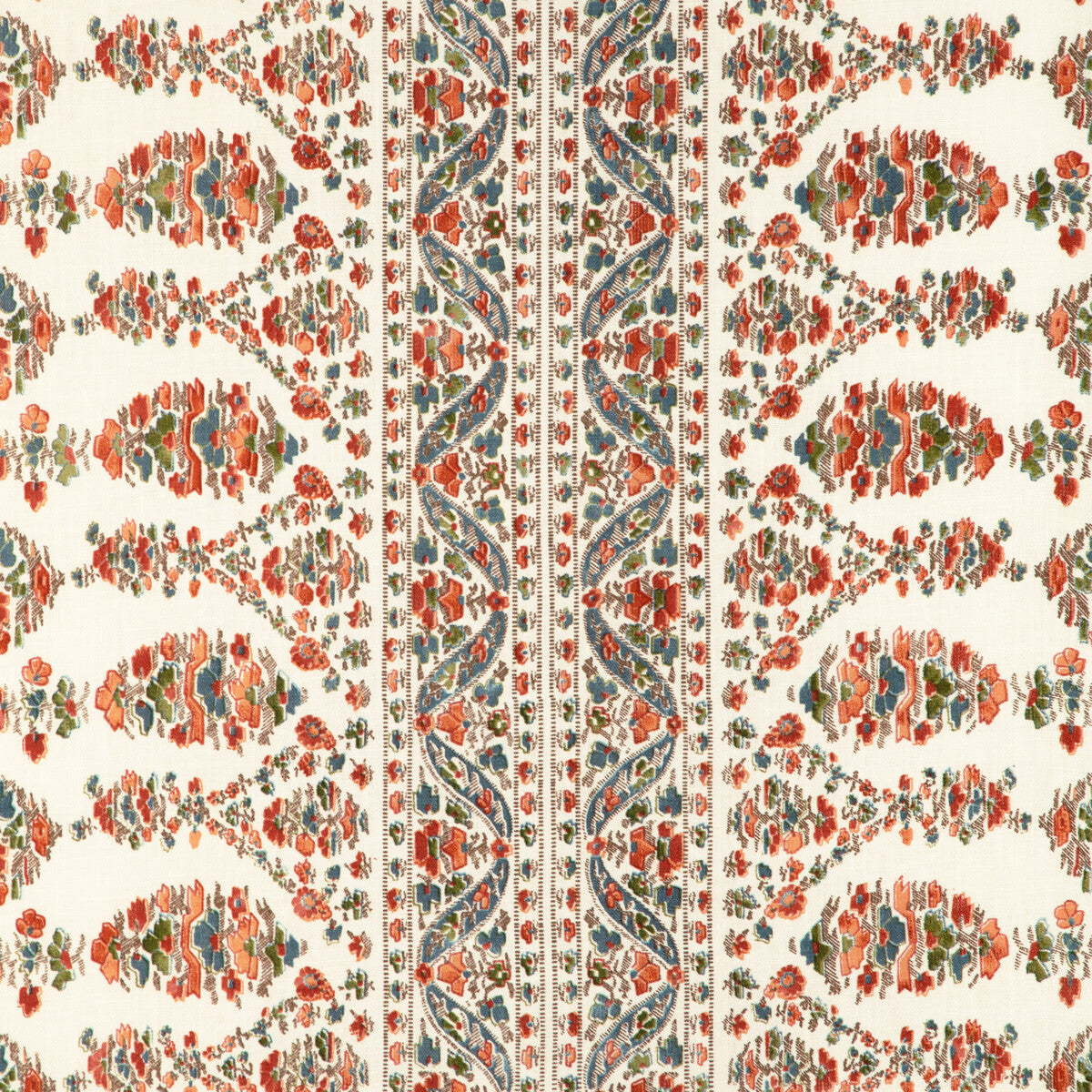 Visan Print fabric in sky/coral color - pattern 8023108.512.0 - by Brunschwig & Fils in the Cadenet collection