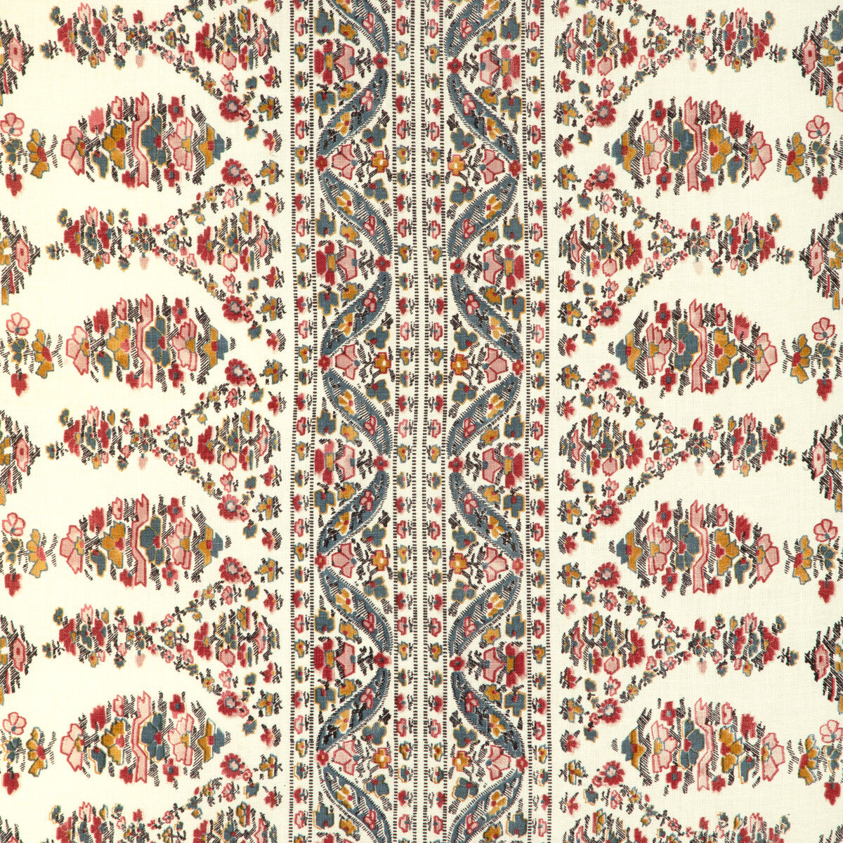 Visan Print fabric in teal/rose color - pattern 8023108.517.0 - by Brunschwig & Fils in the Cadenet collection