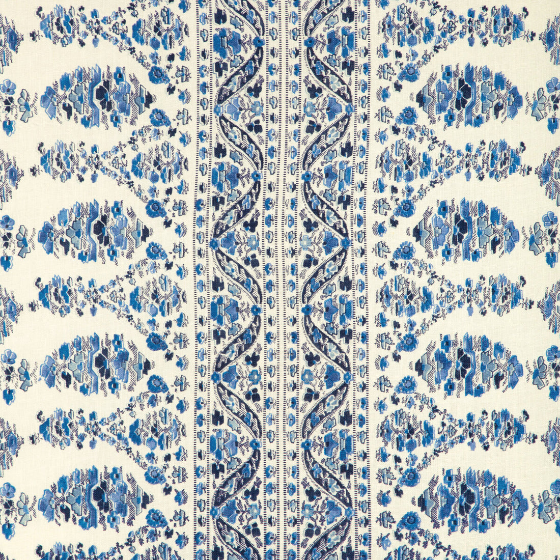 Visan Print fabric in navy/sky color - pattern 8023108.550.0 - by Brunschwig &amp; Fils in the Cadenet collection