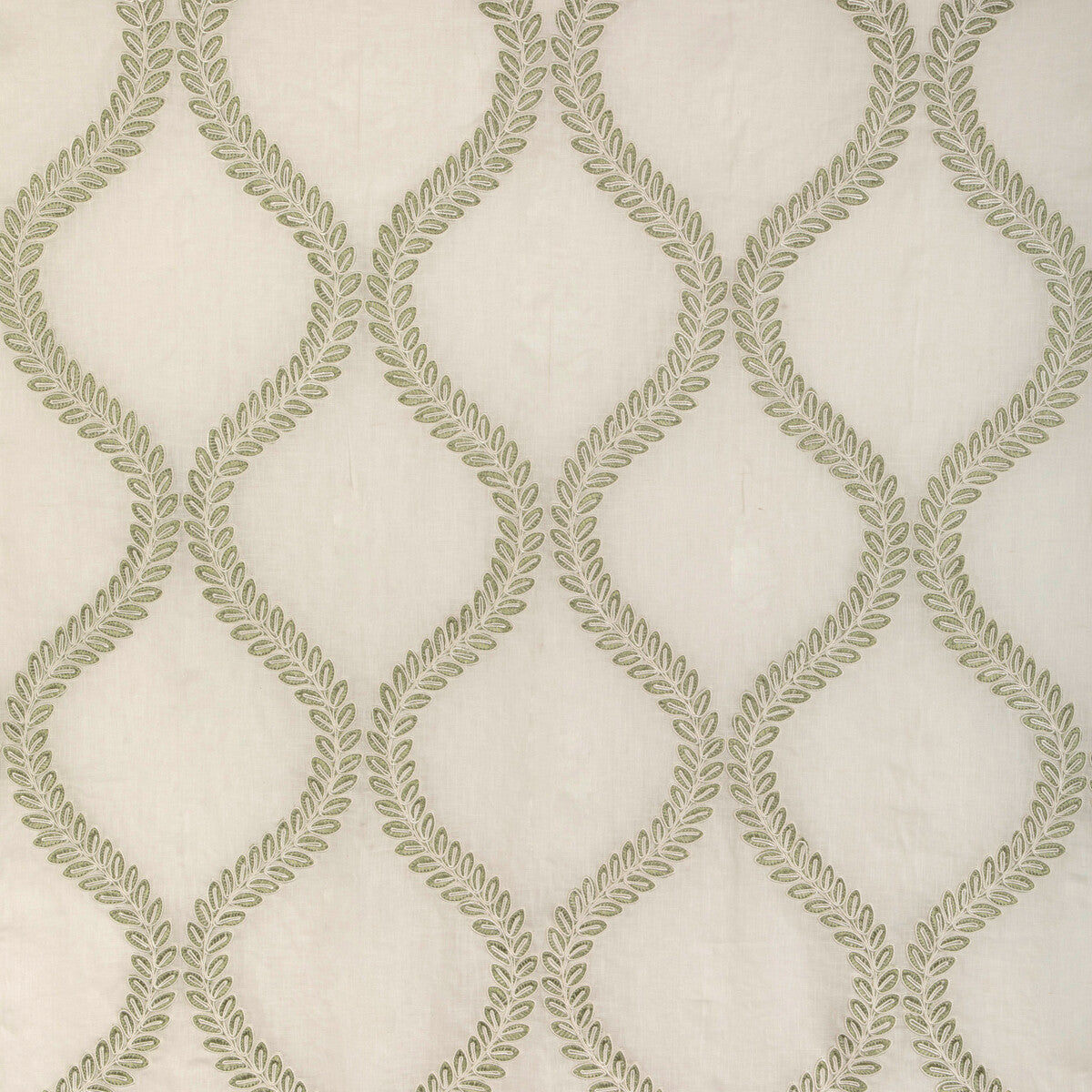 Camus Sheer fabric in leaf color - pattern 8023110.31.0 - by Brunschwig & Fils in the Anduze Embroideries collection
