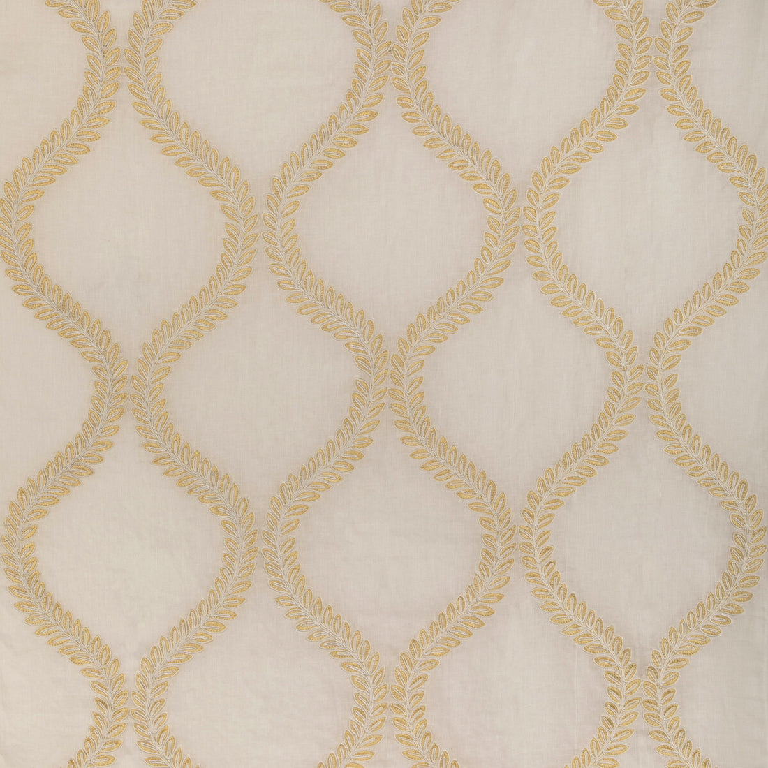 Camus Sheer fabric in yellow color - pattern 8023110.40.0 - by Brunschwig &amp; Fils in the Anduze Embroideries collection