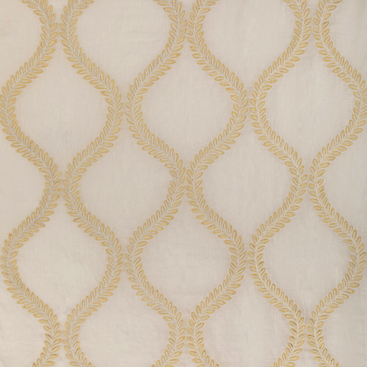 Camus Sheer fabric in yellow color - pattern 8023110.40.0 - by Brunschwig & Fils in the Anduze Embroideries collection
