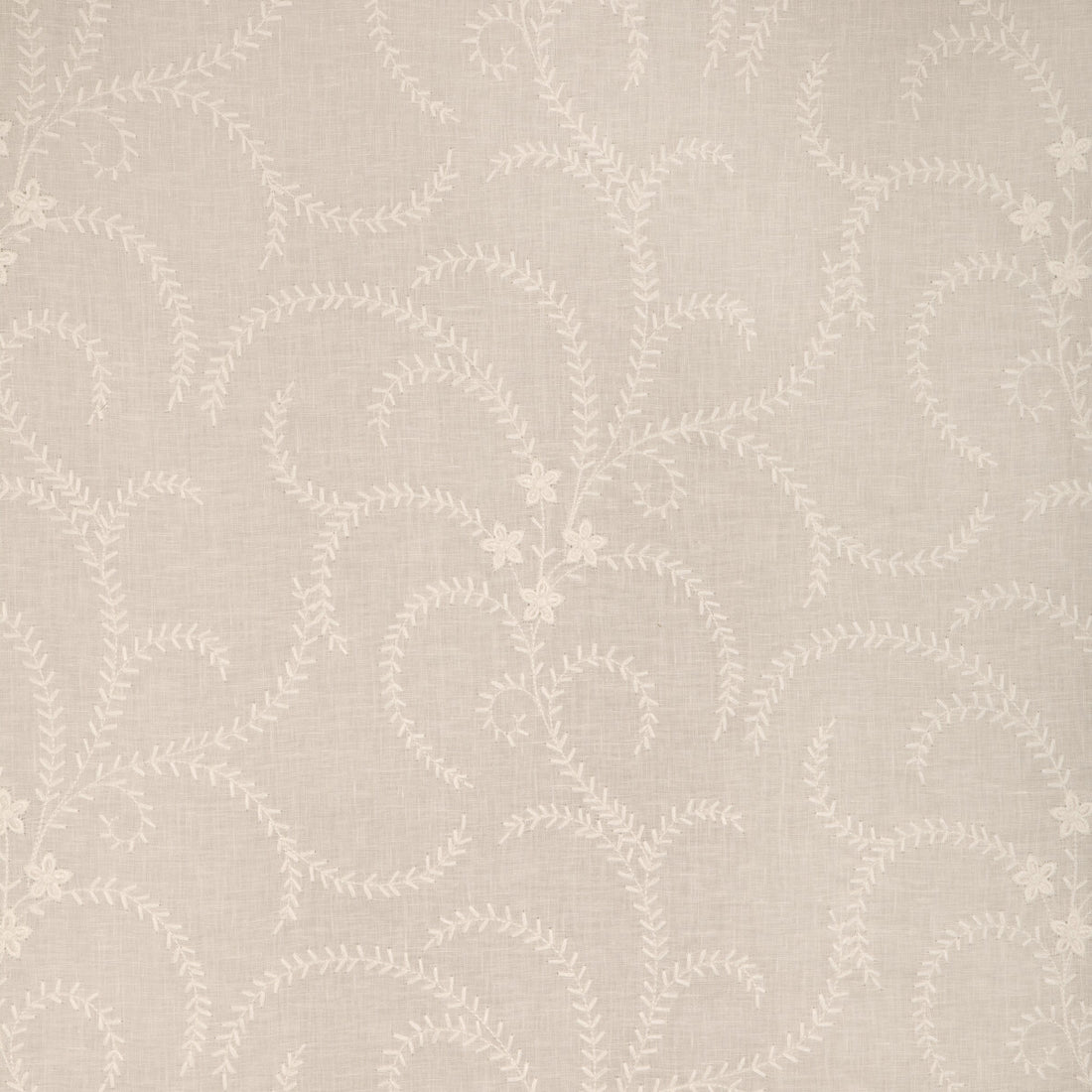 Gerbaud Sheer fabric in ivory color - pattern 8023111.1.0 - by Brunschwig &amp; Fils in the Anduze Embroideries collection