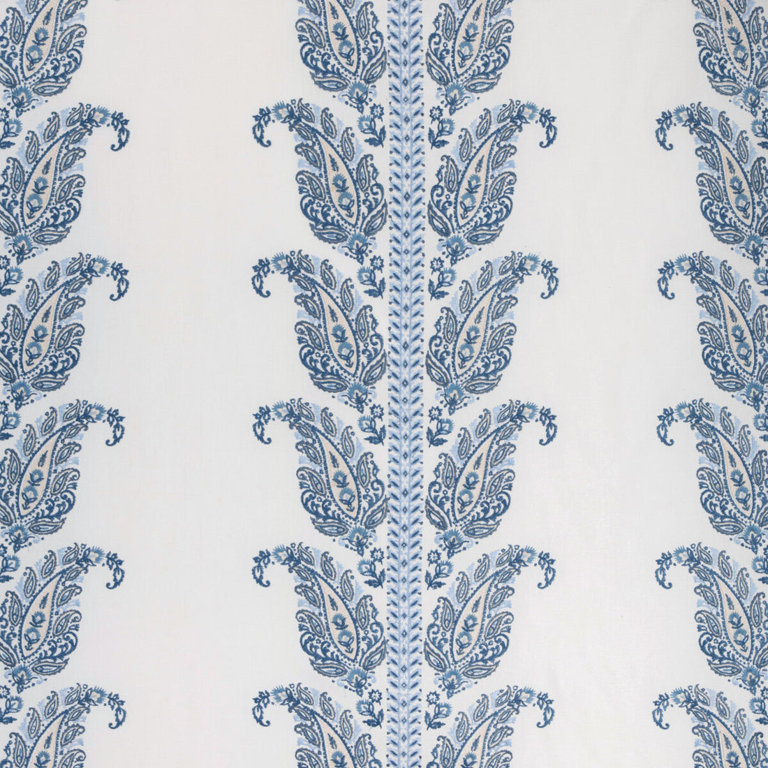 Yara Paisley Emb fabric in sky color - pattern 8023112.115.0 - by Brunschwig &amp; Fils in the Anduze Embroideries collection