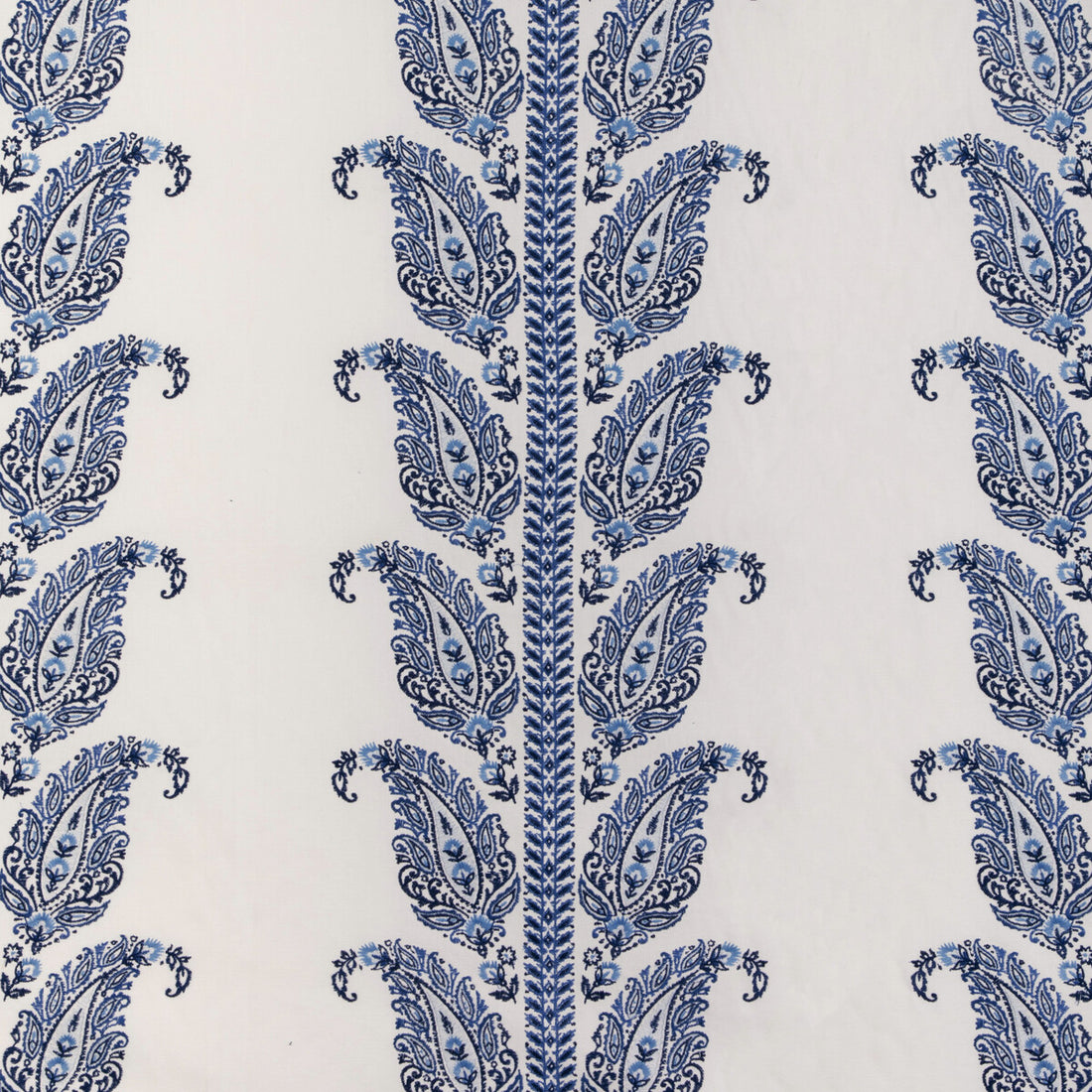 Yara Paisley Emb fabric in blue color - pattern 8023112.55.0 - by Brunschwig &amp; Fils in the Anduze Embroideries collection