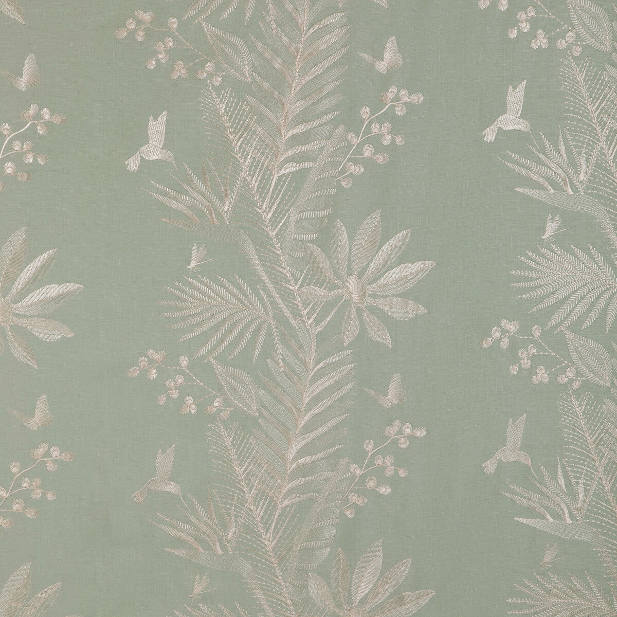 Manda Emb fabric in seafoam color - pattern 8023114.13.0 - by Brunschwig & Fils in the Anduze Embroideries collection