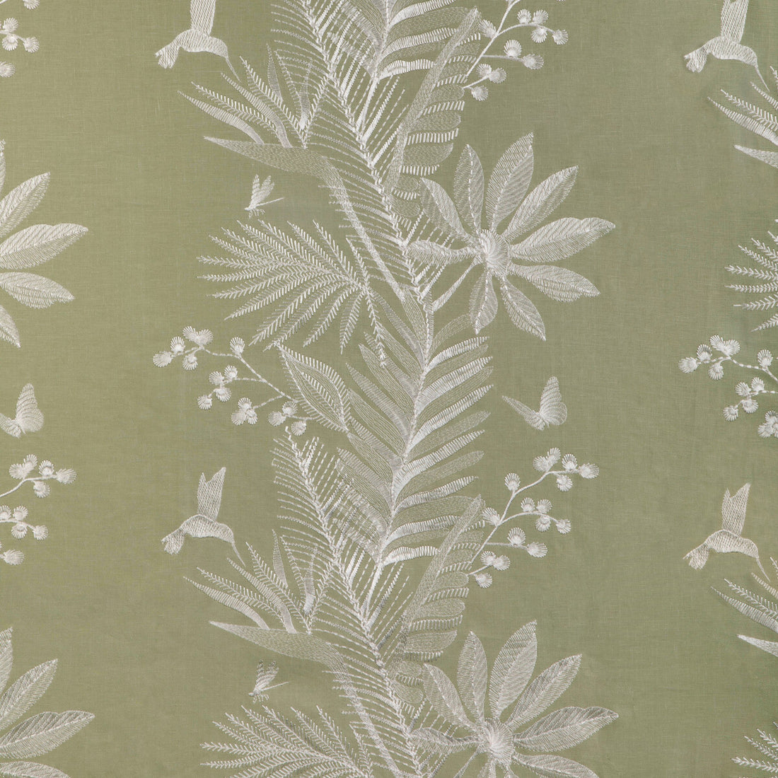 Manda Emb fabric in leaf color - pattern 8023114.31.0 - by Brunschwig &amp; Fils in the Anduze Embroideries collection