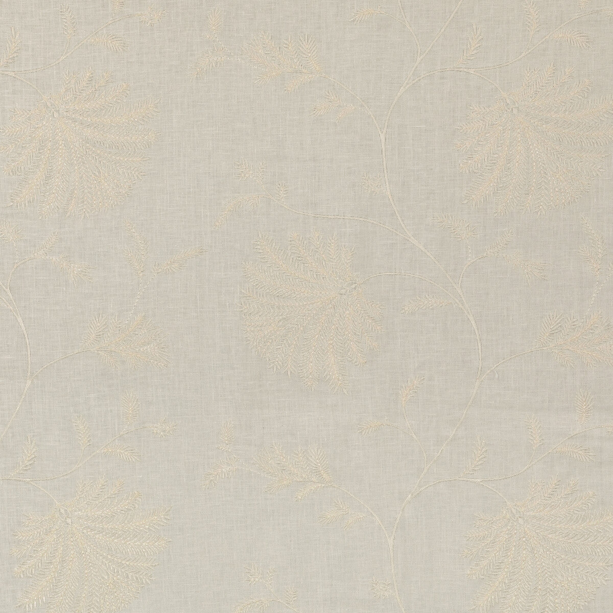 Maelle Emb fabric in ivory color - pattern 8023116.1.0 - by Brunschwig &amp; Fils in the Anduze Embroideries collection