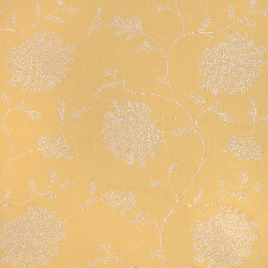 Maelle Emb fabric in canary color - pattern 8023116.40.0 - by Brunschwig &amp; Fils in the Anduze Embroideries collection