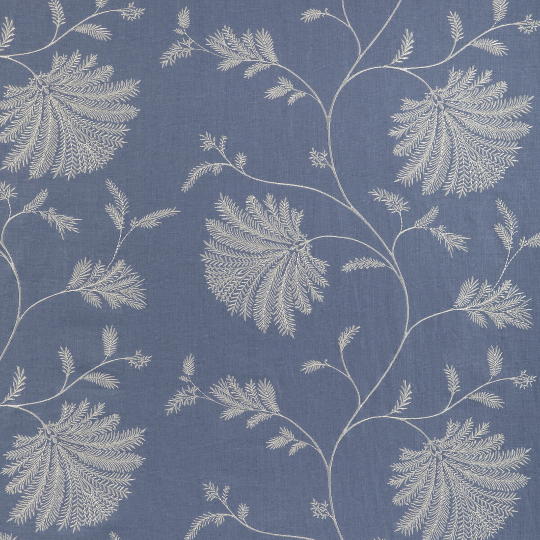 Maelle Emb fabric in blue color - pattern 8023116.5.0 - by Brunschwig &amp; Fils in the Anduze Embroideries collection