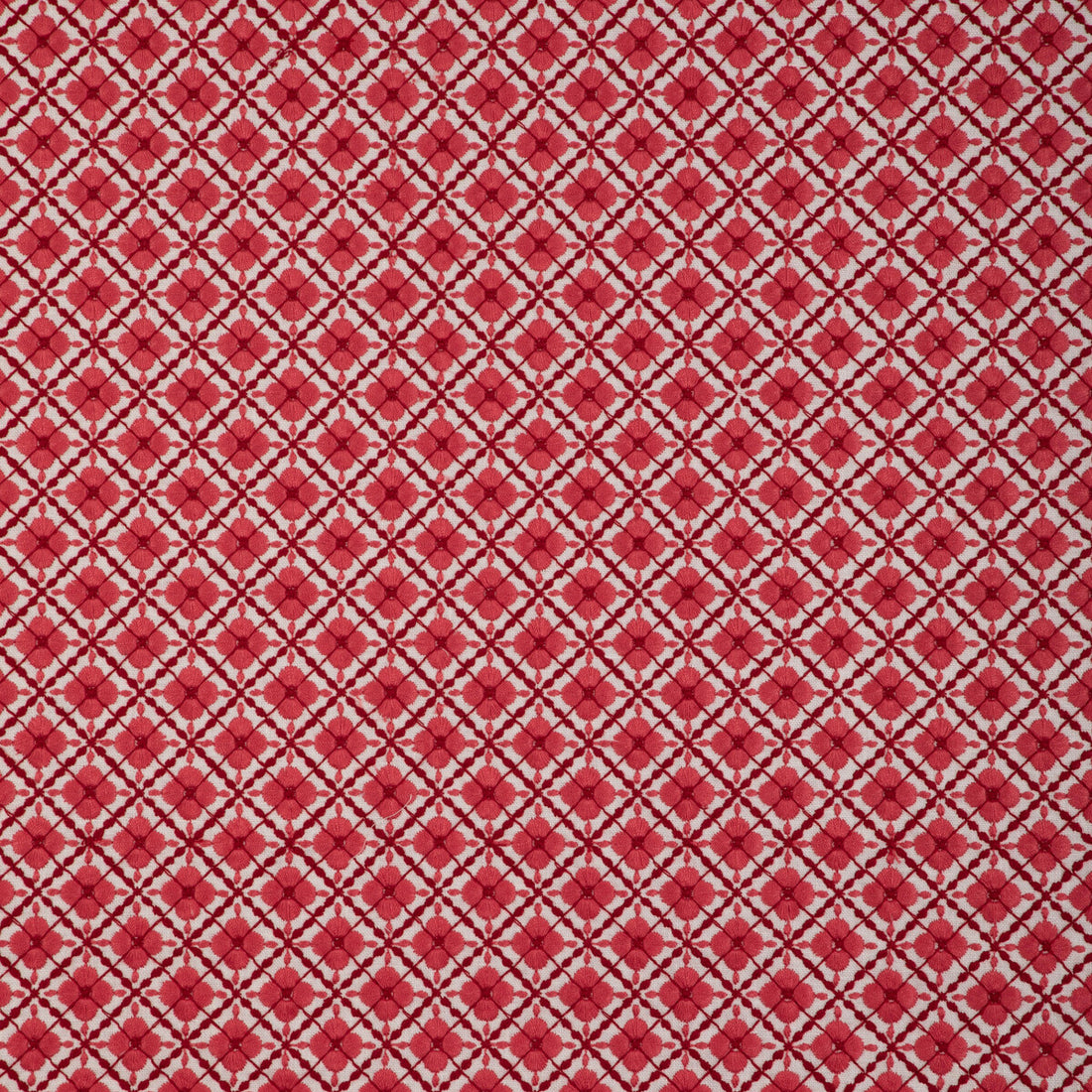Ines Emb fabric in red color - pattern 8023119.99.0 - by Brunschwig &amp; Fils in the Anduze Embroideries collection