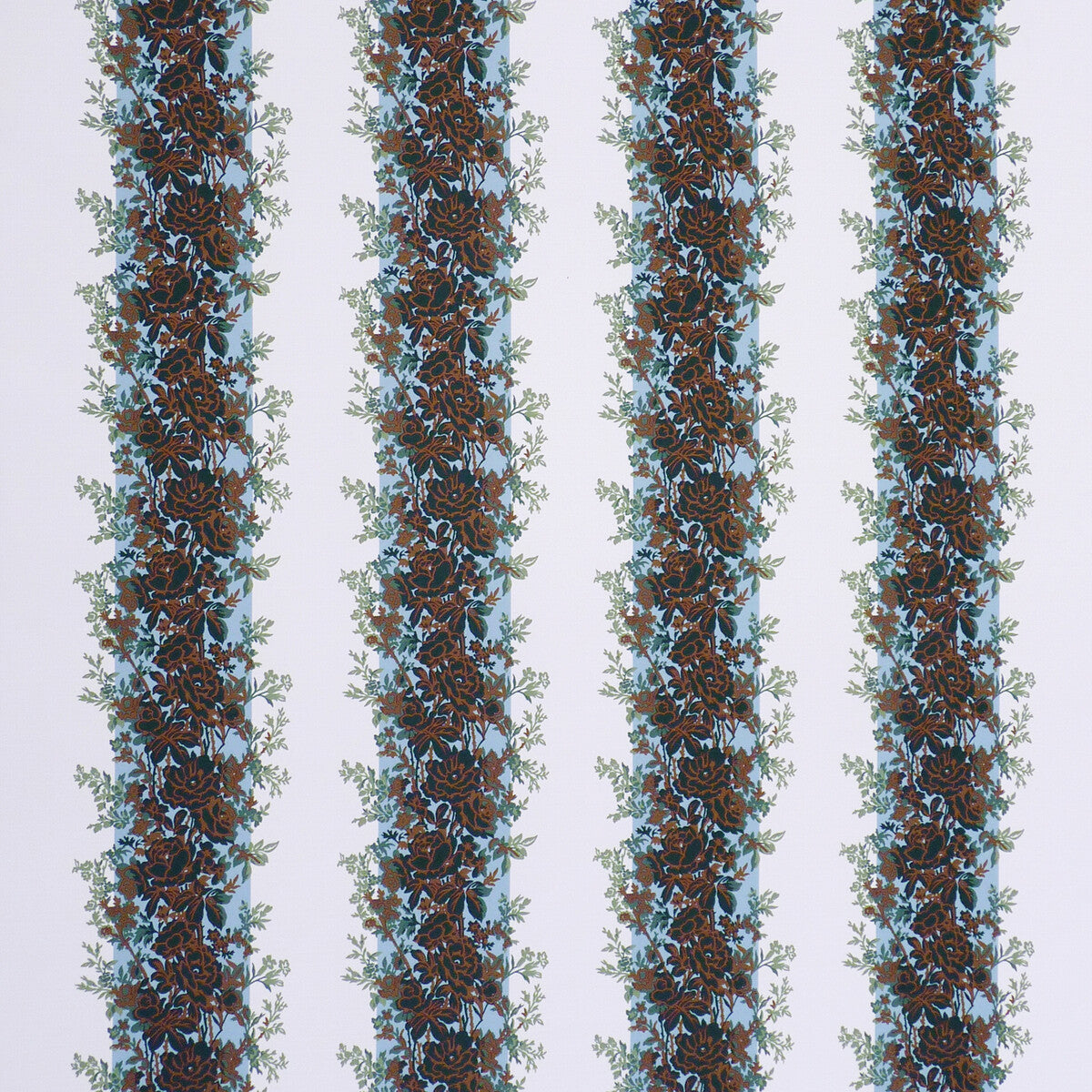 Rayure Fleurie II fabric in lake color - pattern 8023123.315.0 - by Brunschwig & Fils in the Madeleine Castaing Indoor/Outdoor collection