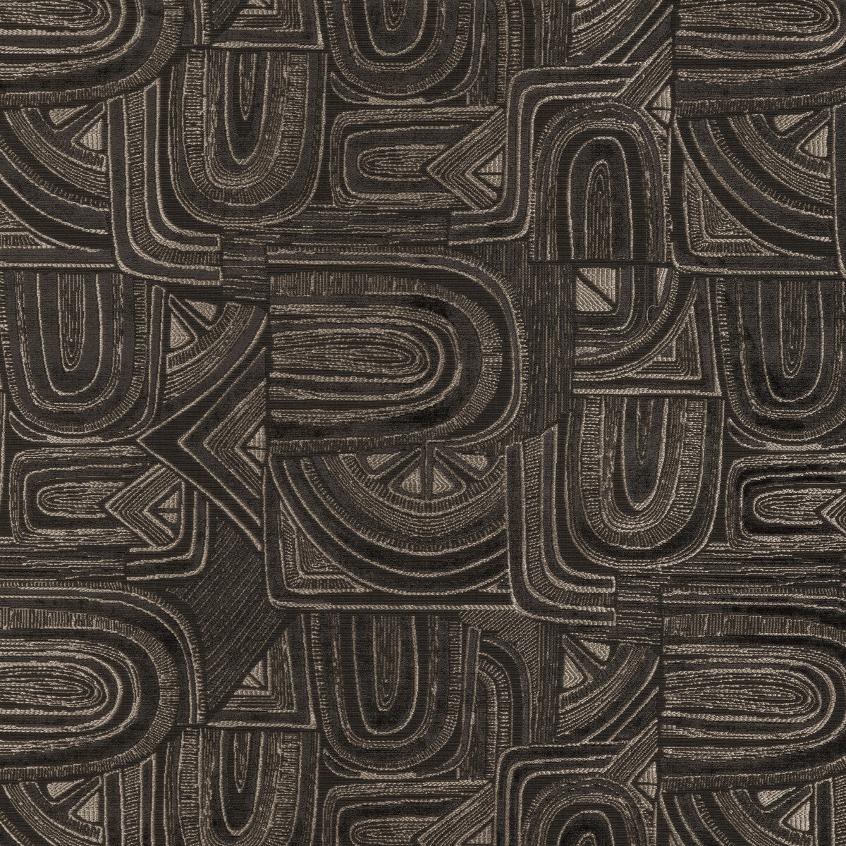 Timbre Velvet fabric in ebony color - pattern 8023139.6.0 - by Brunschwig & Fils in the Celeste collection