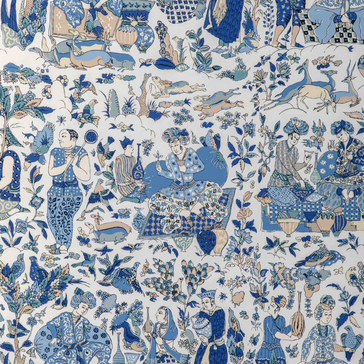 Shalimar Print fabric in blue/sand color - pattern 8024100.516.0 - by Brunschwig & Fils in the La Menagerie collection