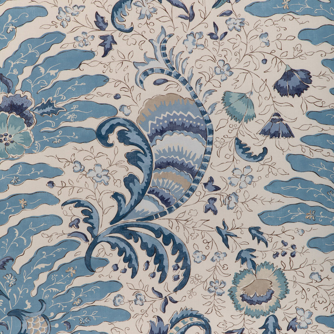 Riviere Print fabric in sky color - pattern 8024105.155.0 - by Brunschwig &amp; Fils in the La Menagerie collection