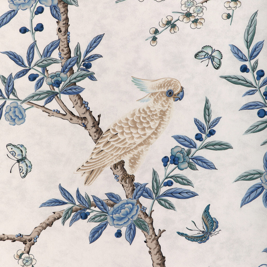 Kanchou Print fabric in azure color - pattern 8024106.51.0 - by Brunschwig &amp; Fils in the La Menagerie collection