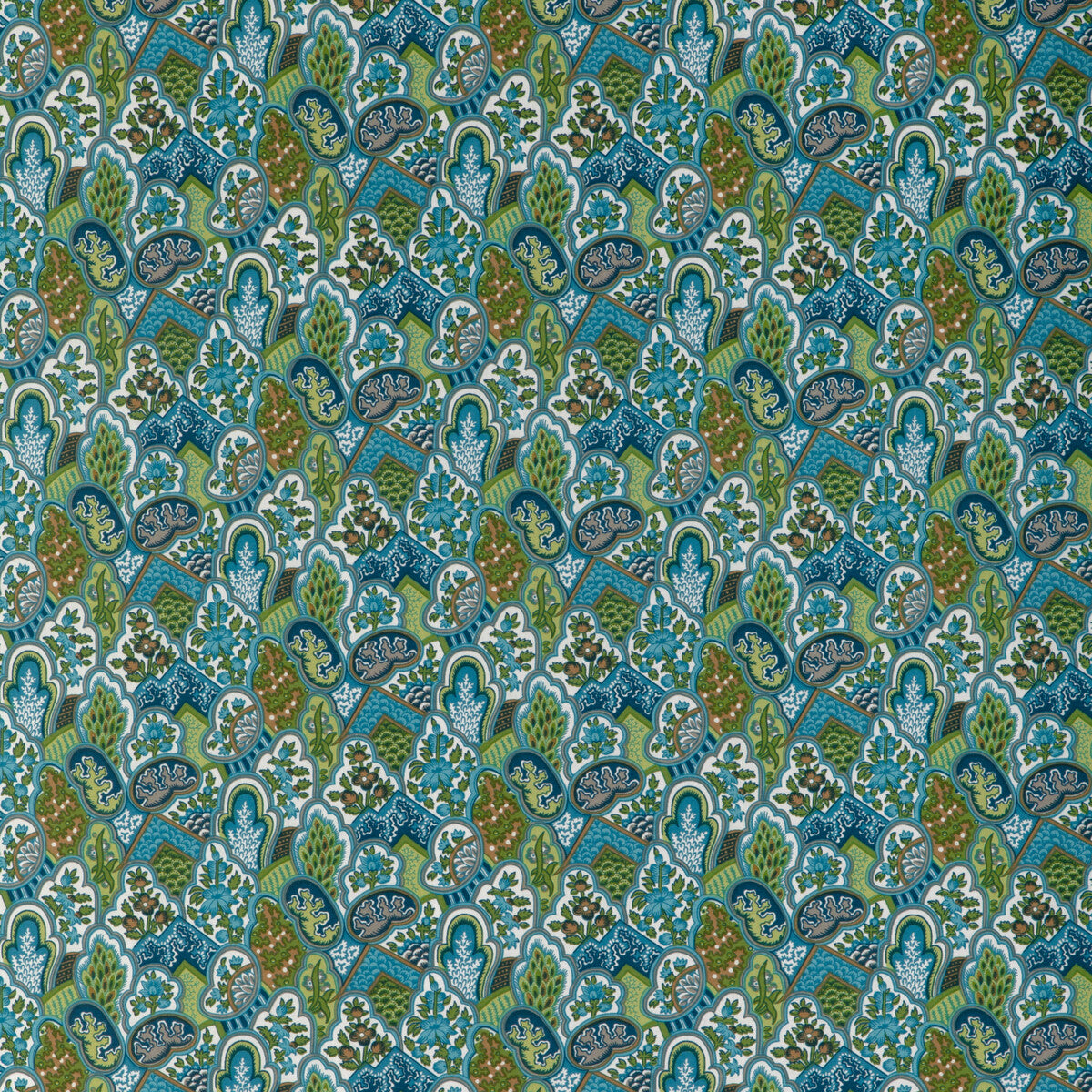 Villandry Print fabric in aqua color - pattern 8024108.353.0 - by Brunschwig & Fils in the La Menagerie collection