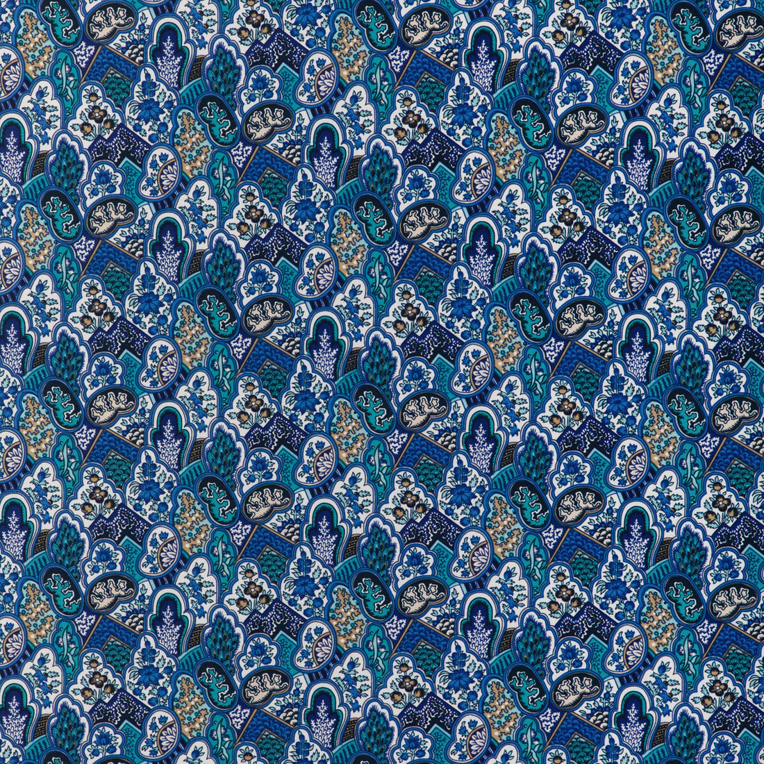 Villandry Print fabric in azure color - pattern 8024108.513.0 - by Brunschwig &amp; Fils in the La Menagerie collection