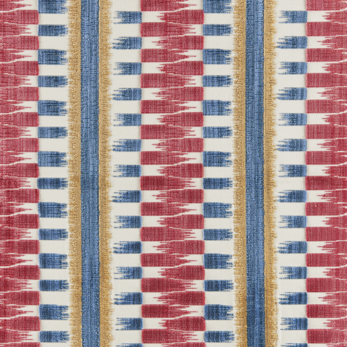 Flamme Velvet fabric in red blue color - pattern number 8025102.195.0 - by Brunschwig & Fils in the Galerie Velvets collection