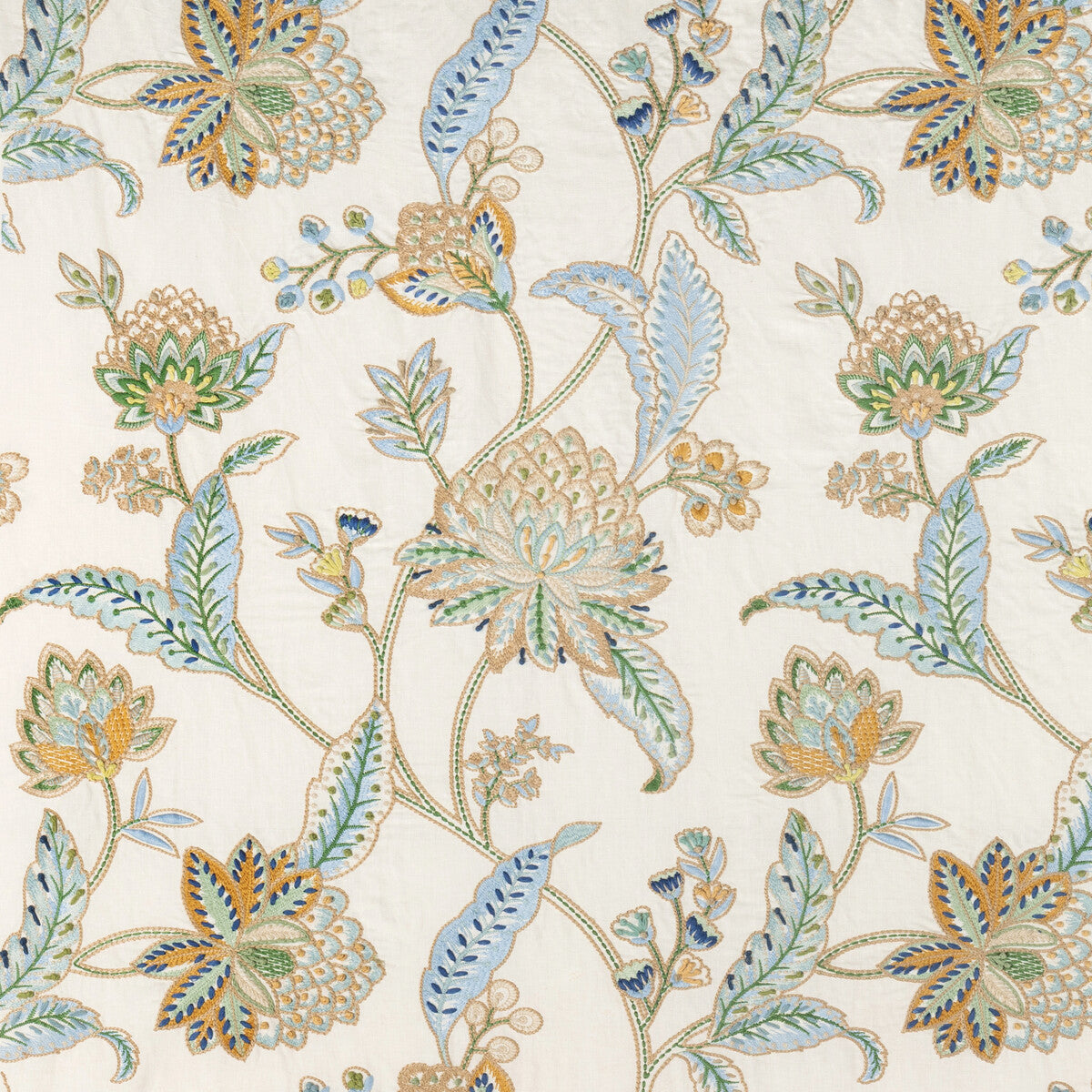 Tropez Emb fabric in pool color - pattern number 8025122.513.0 - by Brunschwig & Fils in the Grand Voyage collection