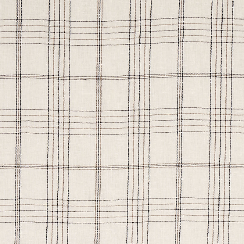 Nils Plaid Linen fabric in charcoal color - pattern number 80302 - by Schumacher in the New Traditional collection