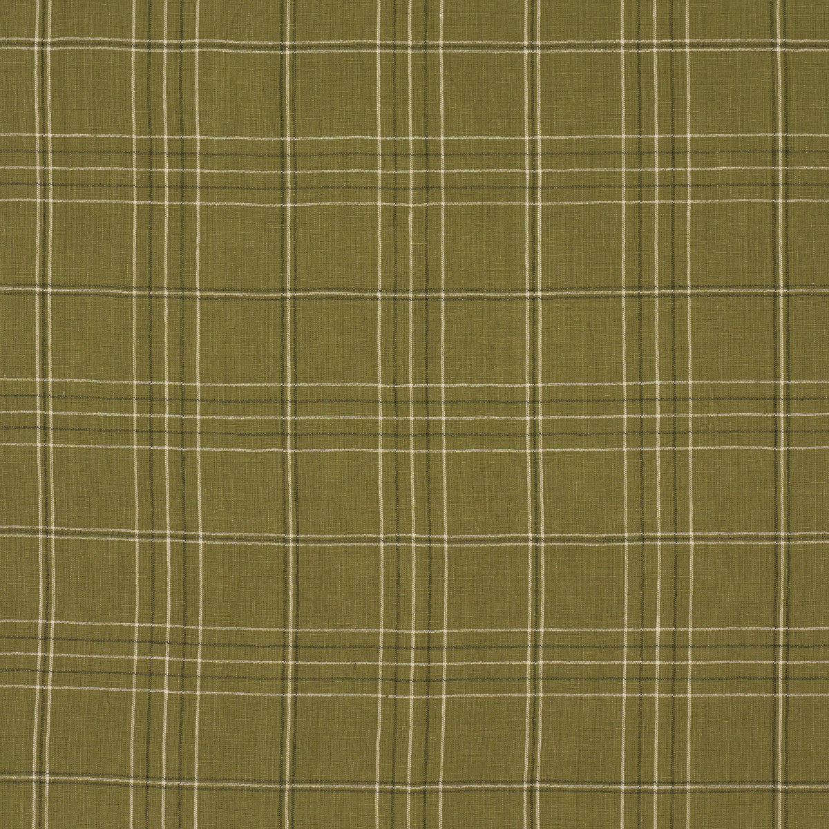 Nils Plaid Linen fabric in grass color - pattern number 80303 - by Schumacher in the A Country Life collection