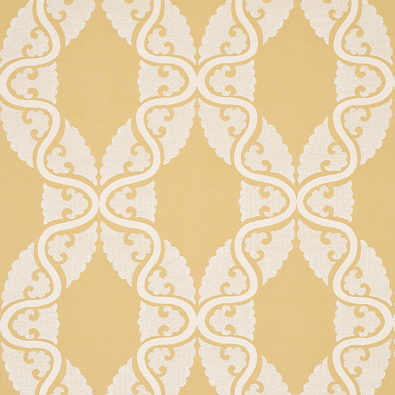 Siljan fabric in yellow color - pattern number 80312 - by Schumacher in the New Traditional collection