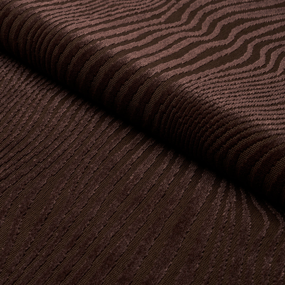 Gunta Cut Velvet fabric in espresso color - pattern number 80363 - by Schumacher in the Patterson Flynn collection